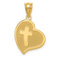 thumbnail image 3 of 14k Polished Mom I Love You/Cross Reversible Heart Pendant in 14k Yellow Gold, 3 of 3