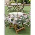 thumbnail image 3 of Outdoor Tablecloth with Umbrella Hole and Zipper, Christmas Round Table Cloth 54 Inch Waterproof Tablecloth, Winter Xmas Trees Snowflakes Country Cabin Picnic Table Cover for Patio Camping, 3 of 7