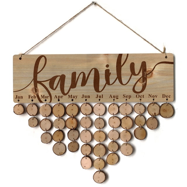 Billuyoard Tablero de cuenta regresiva de madera, placa de calendario, decoración de pared de ambiente cálido elegante Natural, manualidades para boda, Decoración del hogar JM01087 Billuyoard HA011602-01
