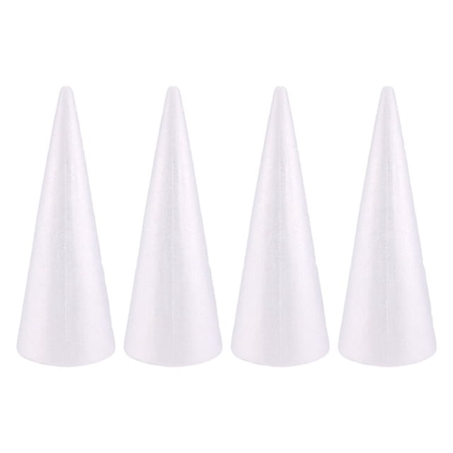 Conos de Espuma áRbol para Manualidades, Suministros Arte Poliestireno (4.5 X 13.5 Pulgadas, 4 Unidades)