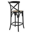 thumbnail image 3 of Modway Gear 39.5" Rattan and Elm Wood Counter Stool in Black Finish, 3 of 10