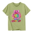 thumbnail image 3 of Amidoa Printed Girls T Shirts Cute Crewneck Summer Graphic Tops Casual Kids Tees,Green,3-4 Years, 3 of 5