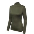 thumbnail image 3 of Made by Olivia Women's Mock Neck Long Sleeve Turtleneck Slim Fit Sweater Top Olive L, 3 of 3