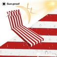 thumbnail image 4 of Outdoor Lounge Chair Cushions, 72×21×3in High-Density Foam Chair Cushion with Ties and Pillow, Anti-fading Patio Chaise Lounge Cushions for Pool & Beach（1pc, Red white stripes）, 4 of 6