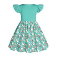 thumbnail image 5 of Girls Easter Dress Mint Green Easter Bunny Egg Print Dress Ruffle Sleeves A-Line Kids & Girls,Size 11-12 T, 5 of 6