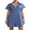 Light Blue, variant on Michellecmm Women Denim Shirt Dress Button-down Pocket Curved Hemline Dresses