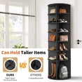 thumbnail image 4 of Hassch 23.62" Round Rotating Shoe Rack | 7-Tier Spinning Shoes Organizer Tower for 28 Pairs, Anti-Tipping Design, Black, 4 of 10