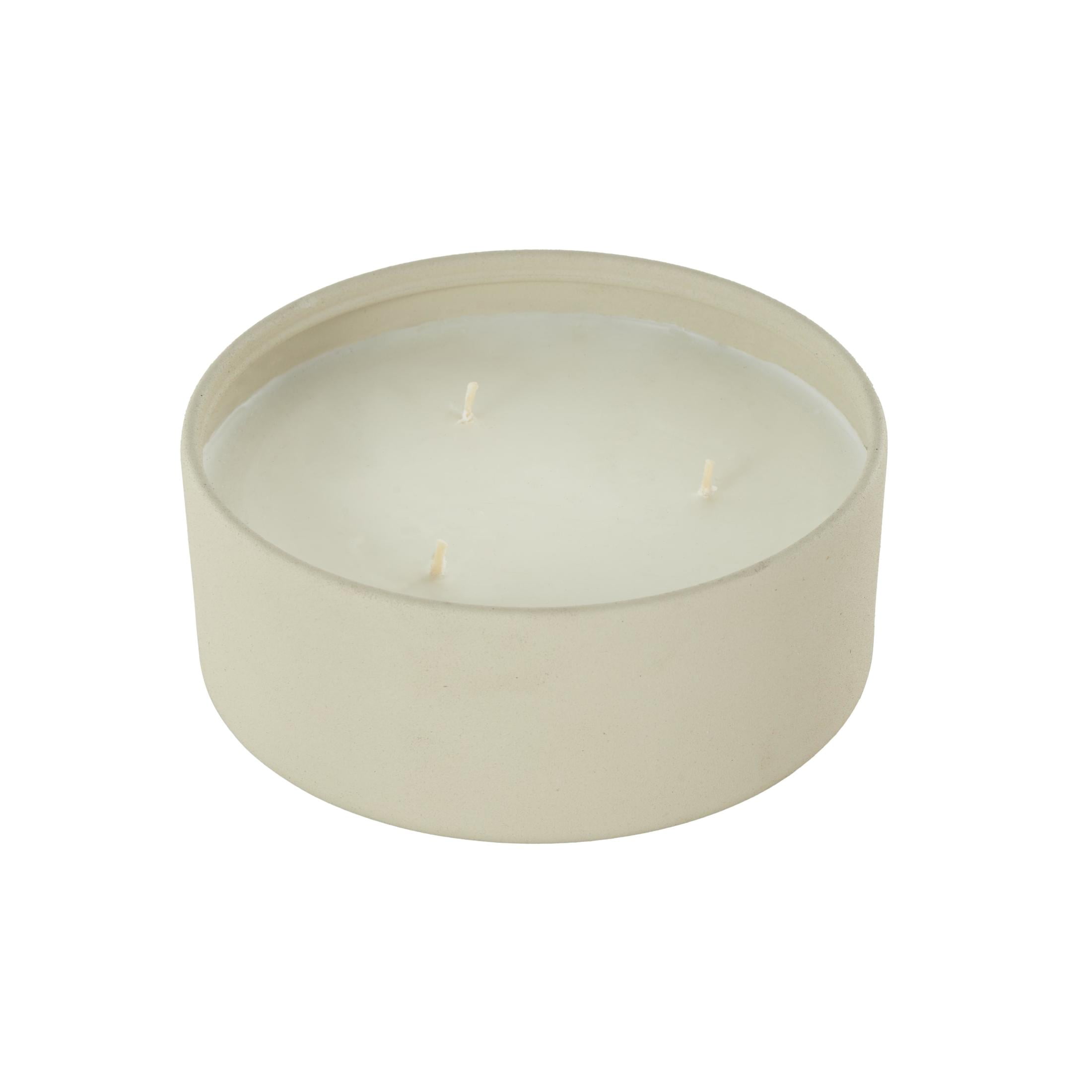 DecMode Beige Metal Tangerine Splash Scented Textured 22oz 3 Wick Candle with White Wax