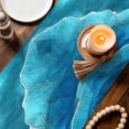 thumbnail image 3 of Teal Blue Beach Coastal Table Runner 108 Inches, Summer Nautical Seaside Ocean Ombre Bed Runner Dresser Scarves Tabletop for Indoor Outdoor Parties/Ceremony/Banquet, 13"x 108", 3 of 9