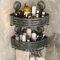 thumbnail image 1 of Organizador de Baño Repisas para Baño Estante de Ducha Sin Taladro, Esquinero para Regadera con Ventosas, Incluye Ganchos y Toalla (2 pcs), 1 of 4