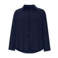 thumbnail image 4 of Flash picks! Turilly Women's Tops Single Breasted Long Sleeve Shirt Tops Loose Lapel Shirt Blouse, 4 of 8