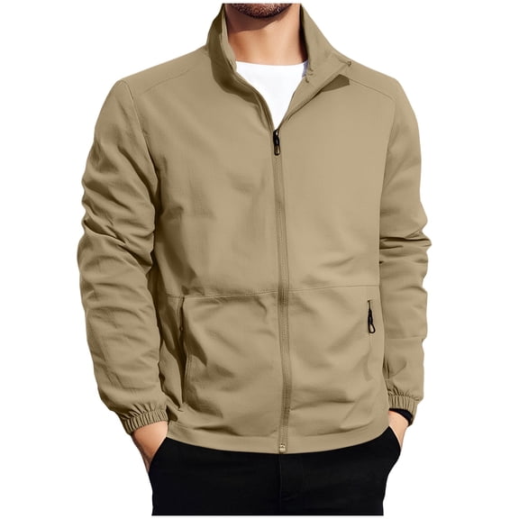 Aursykel Big and Tall Jackets for Men Full Zip up Sweatshirt Casual Comfort Long Sleeve Coats Jacket with Pocket