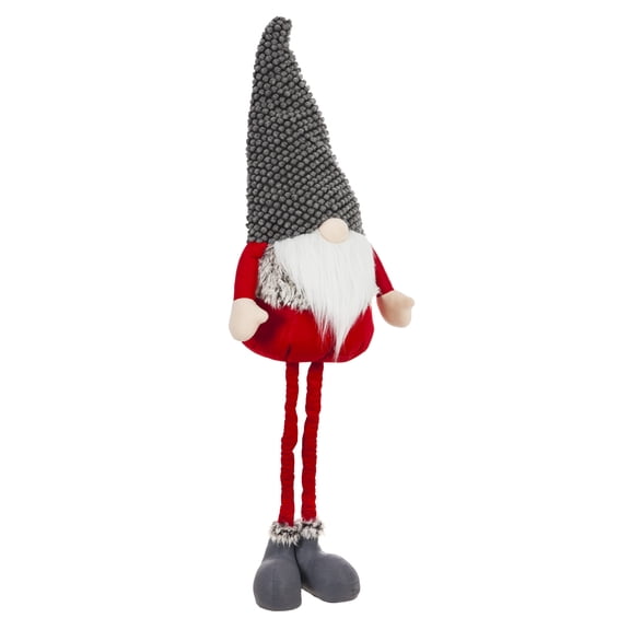 Evergreen Beautiful Christmas Large Plush Garden Gnome Table Top Decor - 15x10x46 in Indoor/Outdoor Decoration