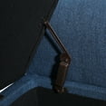 thumbnail image 4 of Charlemagne Contemporary Rolled Arm Fabric Storage Ottoman Bench, Dark Blue and Dark Brown, 4 of 7