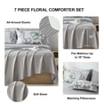 thumbnail image 4 of Flymme King Size Comforter Sets,7 Pieces Bed in a Bag King Floral Bed Sets ,Soft Microfiber Green Bedding Sets for Man Women Bedroom Decor, 4 of 8