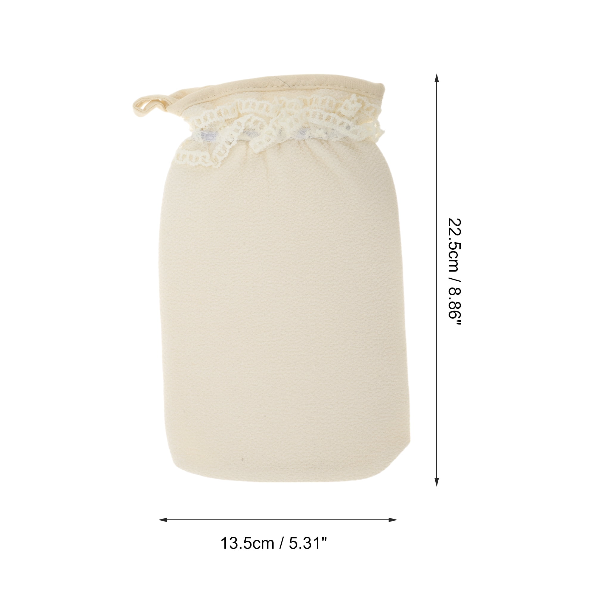 Unique Bargains Shower Gloves Exfoliating Glove for Bathroom 8.86"x5.31" White 1 Pc
