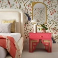 thumbnail image 6 of Suzie Coral Pink & Rattan Nightstand, 6 of 6
