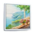 thumbnail image 3 of Designart 'House With Colorful Flowers Near The Sea V' Nautical & Coastal Framed Canvas Wall Art Print, 3 of 5