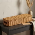 thumbnail image 4 of Lazsy Rattan Storage Box with Lid   Rattan Storage Box Rectangular Lidded Wicker Basket for Tabletop, Bedside Table, Dark Brown, 4 of 10