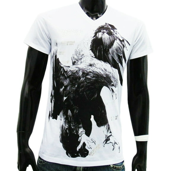 NWT Eagle 4th Of July Patriotic Silver USA Animal 3D Men's V-Neck Short Sleeve T-Shirt