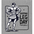 thumbnail image 2 of Body Builder Skipping Leg Day Adult Heather Gray Long Sleeve Hoodie-Medium, 2 of 3