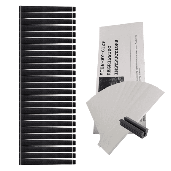 Majek Golf Club Grips and Grip Kit Super Jumbo Extra Large Tour 360 Degree Black - NO LOGO Round .600 Extra Large XL For Tall Golfers with Big Hands - Premium Rubber Golf Grips -25 Grips, Tape, Clamp