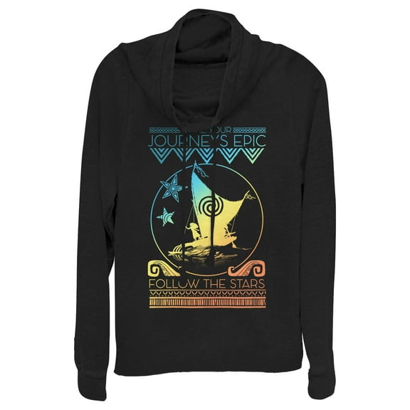 Junior's Moana Journey Epic  Cowl Neck Sweatshirt