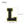 thumbnail image 2 of Chenille Letters L Patches Large Size 80mm/3.15 Inch Golden Glitter for Clothing,Shoes,Hats 3PCS(Black), 2 of 5