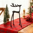thumbnail image 7 of Metal Deer Tabletop Decoration, Reindeer Statues Imitation Metal Resin Deer Sculpture, Black Finish European-Style Modern Decorative, Christmas Tabletop OrnamentsTwo-piece set (9.8in&7.8in), 7 of 7