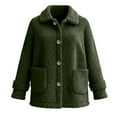 thumbnail image 6 of Zedker Women's Plus Size Fleece Jacket Women Cozy Warm Bed Jackets Fuzzy Button Up Sleepwear Long Sleeve Winter Coat Green S, 6 of 7