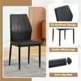 thumbnail image 3 of LUFTUT Modern Dining Chairs Set of 4, Black PU Leather Upholstered Kitchen Side Chairs, Ergonomic High-Back Design with Sleek Black Metal Legs, 3 of 8