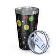 thumbnail image 2 of 16oz Tumblers Black Christmas Ornament Pattern Stainless Steel Vacuum Insulated Double Wall Travel Tumbler Cups Mug with Lid and Straw,Cleaning Brush for Coffee,Tea, 2 of 4