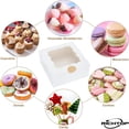 thumbnail image 5 of 24 Pcs White Bakery Boxes with Window, 6*6 *3 inches, White Treat Boxes for Cookies, Pastry, Cakes, Strawberries, Macarons, 5 of 6
