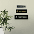 thumbnail image 4 of Basic Restrooms Left Arrow Directional Sign (Light Grey / Burgundy) - Large, 4 of 5
