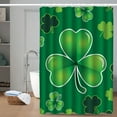 thumbnail image 5 of Hometravel Four Leaf Clover Design Waterproof Shower Curtain, Polyester Bathroom Decoration with Hooks, Decorative Curtain for Bath, Home, 180x180cm, Accessory, 5 of 6