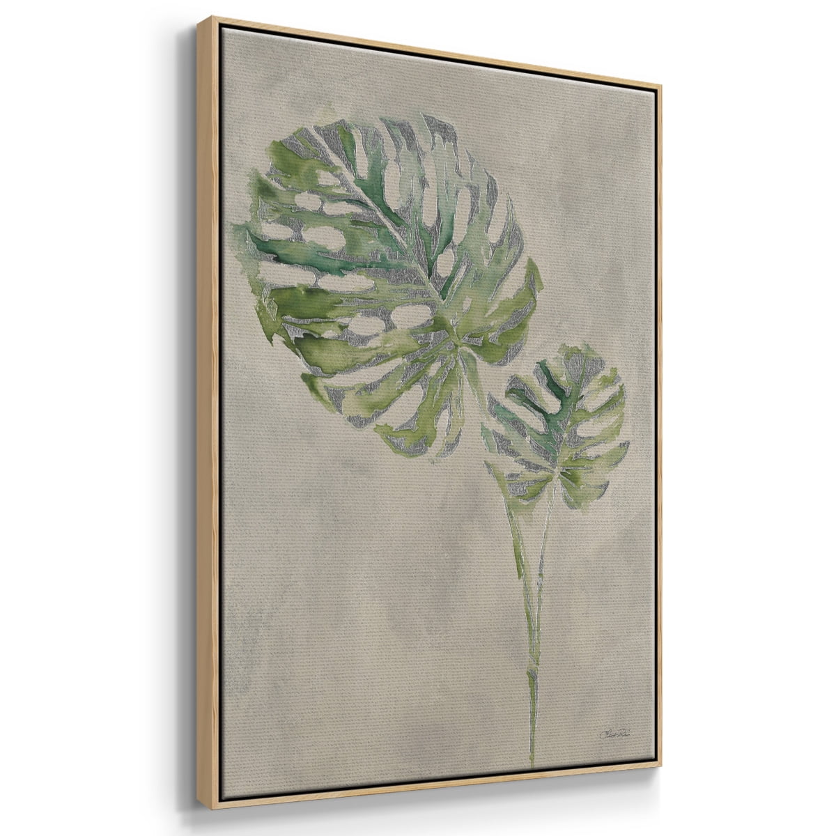 Fresh Unfolds III Framed Premium Gallery Wrapped Canvas - Ready to Hang - 25 x 37 - Natural Wood Floating Frame