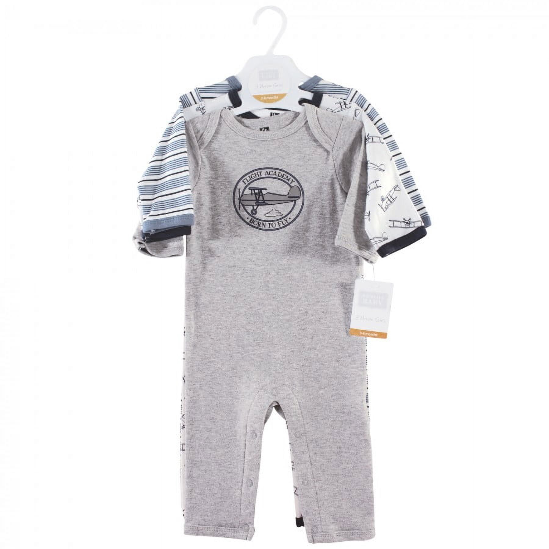 Hudson Baby Infant Boy Cotton Coveralls 3pk, Aviation, 9-12 Months