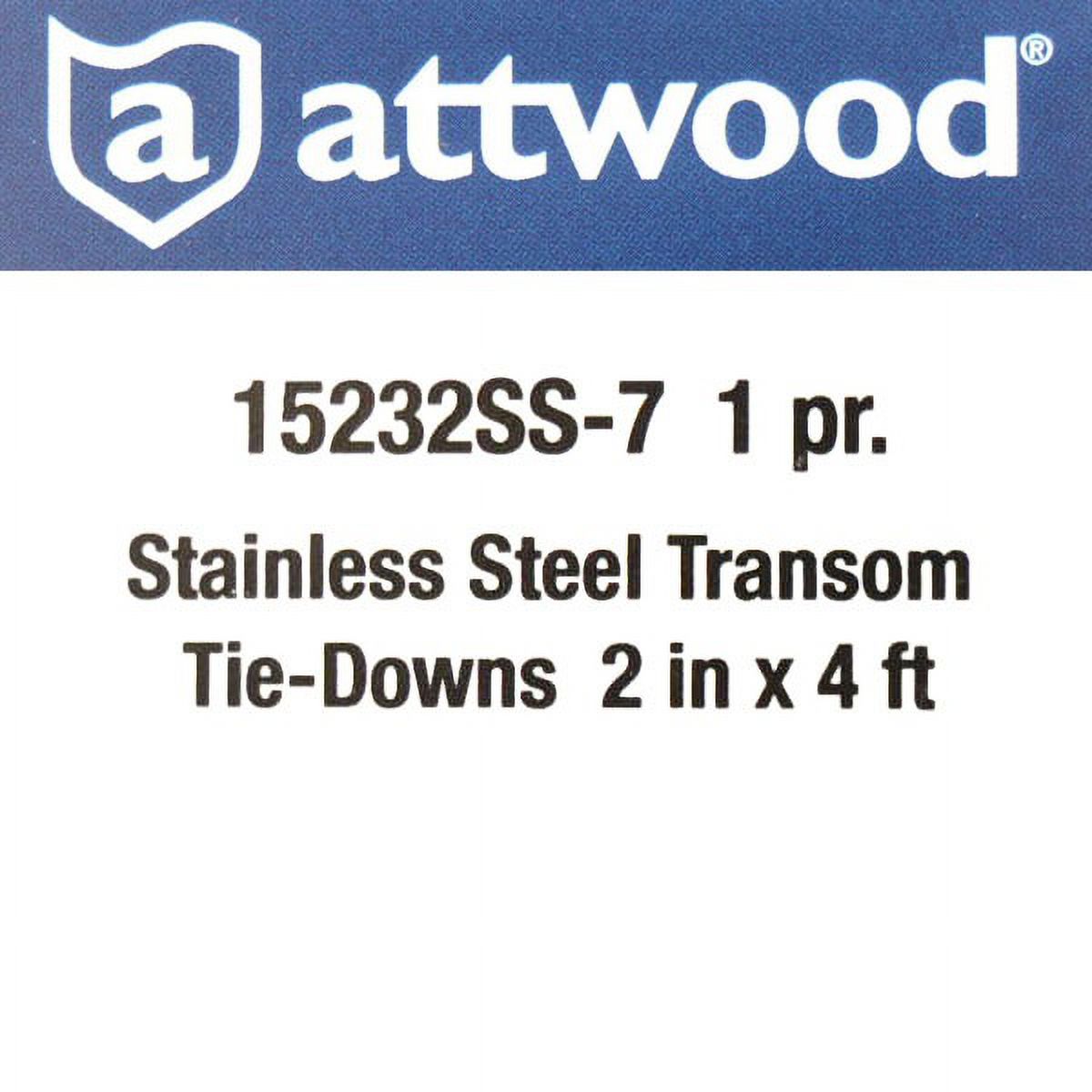Attwood Boat Transom Tie-Down Straps 15232SS-7 | Black 4 Foot (Pack) - image 4 of 4