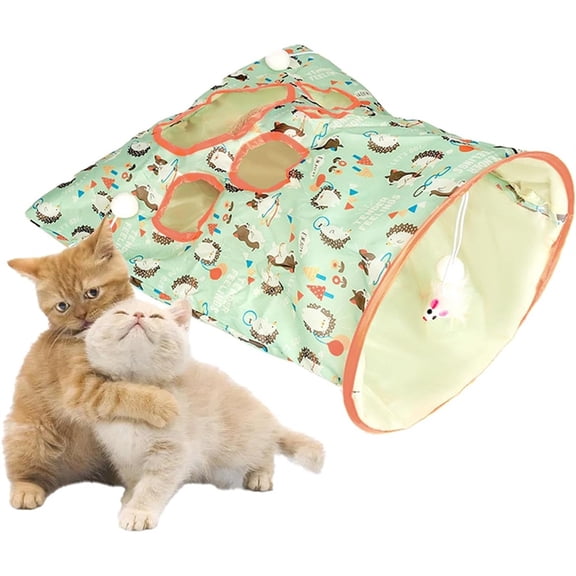 Cat Tunnel Bag for Indoor Cats, Crinkle Bag Toy Cat & Hamsters Play Tunnel Toy, Pet Foldable Tunnel Crinkle Sack Bag