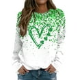 thumbnail image 4 of St. Patrick's Day Sweatshirts for Women Long Sleeve Crewneck Irish Sweatshirts Irish Clover Shirts for Women Green Shirts for Women Irish Gift Casual Loose Long Sleeve Fit Tops(Green,S), 4 of 5