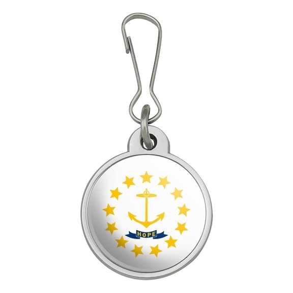 Rhode Island State Flag Jacket Handbag Purse Luggage Backpack Zipper Pull Charm