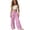 Pink, variant on Xijirk Girls Wide Leg Pants Elastic Waist Lightweight Casual Jogger Double Layer Pleated Sportswear,4-5 Years