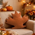 thumbnail image 6 of Fall Throw Pillows Maple Leaf Shaped Pillows 3D Leaves Decorative Soft Plush Pillow Cushion for Home Bedroom Thanksgiving Party Living Room (Brown), 6 of 6