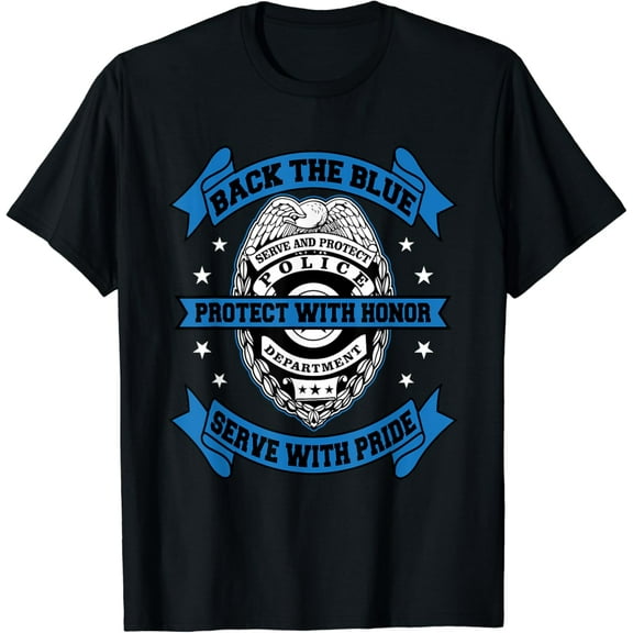 Back The Blue - Blue Line Police Officer Cop T-Shirt mens t shirt,black,women,funny,misfits,men,journey