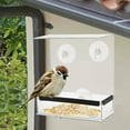 thumbnail image 2 of Pet Supplies Clear Glass Window Viewing Bird Feeder Hotel Table Seed Hanging Suction, 2 of 8