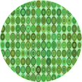 thumbnail image 1 of Ahgly Company Machine Washable Indoor Round Transitional Dark Lime Green Area Rugs, 5' Round, 1 of 7