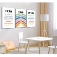 thumbnail image 2 of Kids Affirmations Canvas Wall Art Rainbow Nursery Positive Affirmations Inspirational Quotes Child Painting Picture Wall Decor Poster Printing Artwork for Classroom Child's Room Unframed, 2 of 5