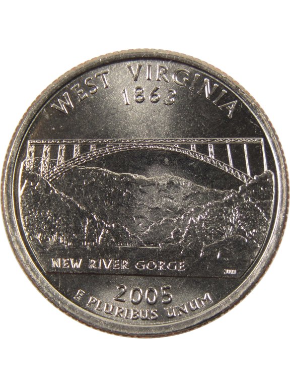 2005 D West Virginia State Quarter BU Uncirculated Clad 25c Coin