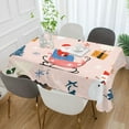 thumbnail image 2 of Yayeee Tablecloths 54" x 54" Rectangle Wrinkle Resistant Party Table Cover, Blue Christmas Santa, 2 of 8