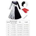 thumbnail image 2 of IDOPIP Cruella Deville Costume for Girls Kids Halloween Fancy Dress up Cosplay Black White Dalmatian Dog Dress with Wigs Gloves Cigarette Holder Outfit 13-14 Years Long Sleeve - Classic, 2 of 9